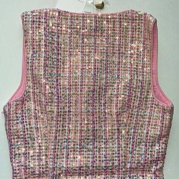 NWT Authentic Endless Rose Sequin Tweed Mini Dress With Pearlescent Buttons - Picture 12 of 13